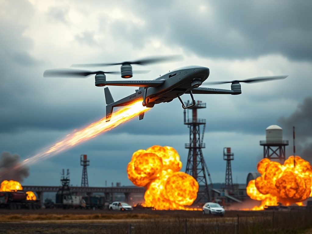 Ukrainian Drone Strikes Ignite Massive Blaze at Oil Refinery